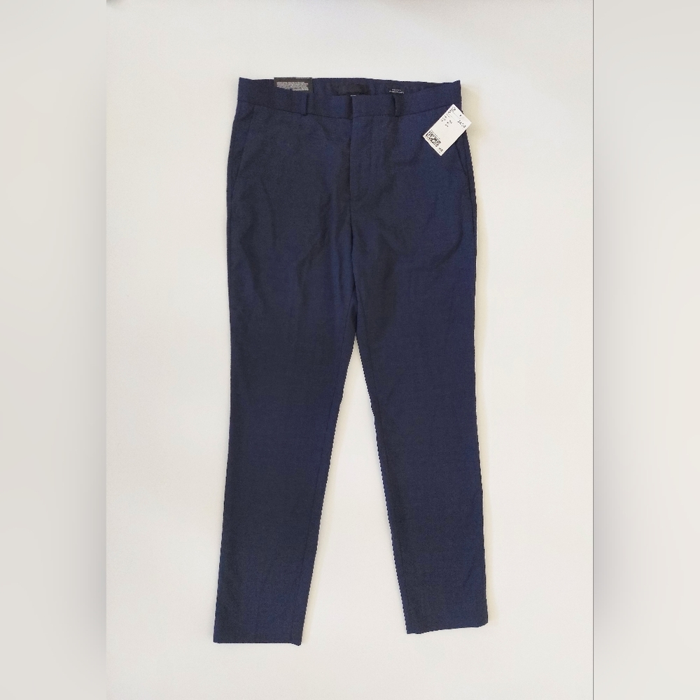 H&M Cropped Skinny Mulante Trousers Blue Womens US 10 EU 30R NWT